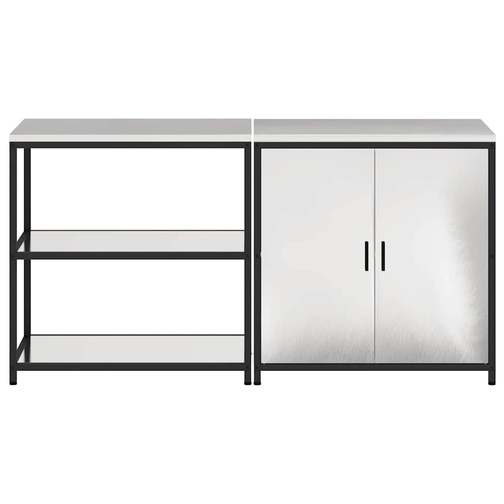Kitchen Storage Set HATTEM 2 pcs Silver Stainless Steel