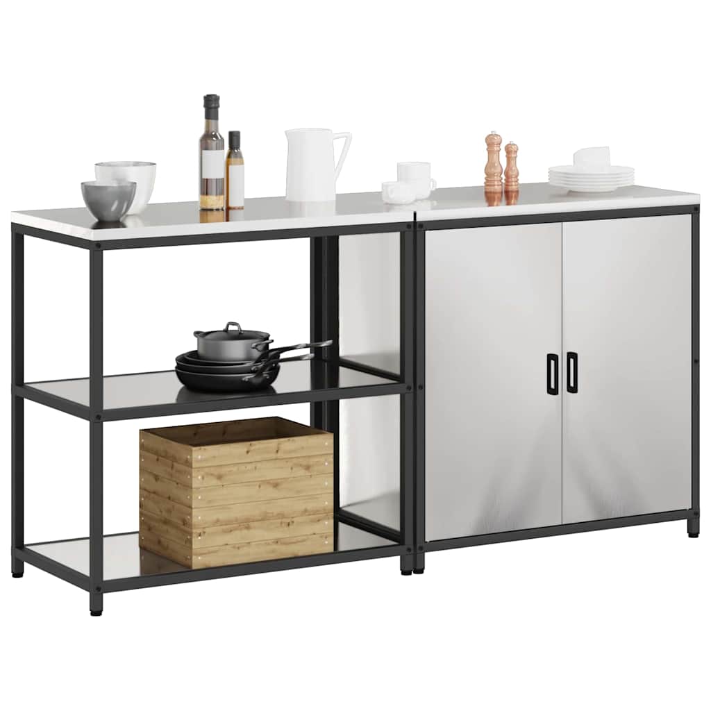 Kitchen Storage Set HATTEM 2 pcs Silver Stainless Steel