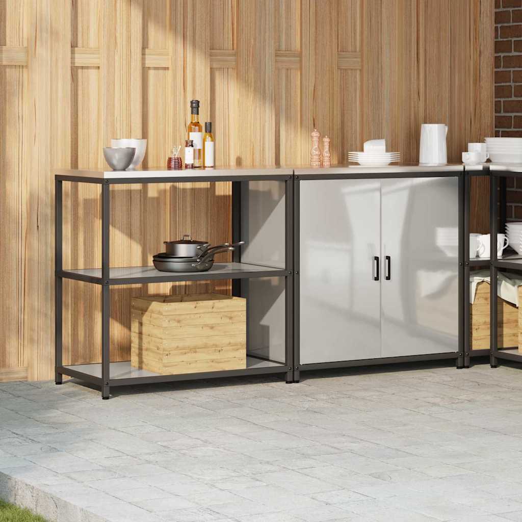Kitchen Storage Set HATTEM 2 pcs Silver Galvanised Steel