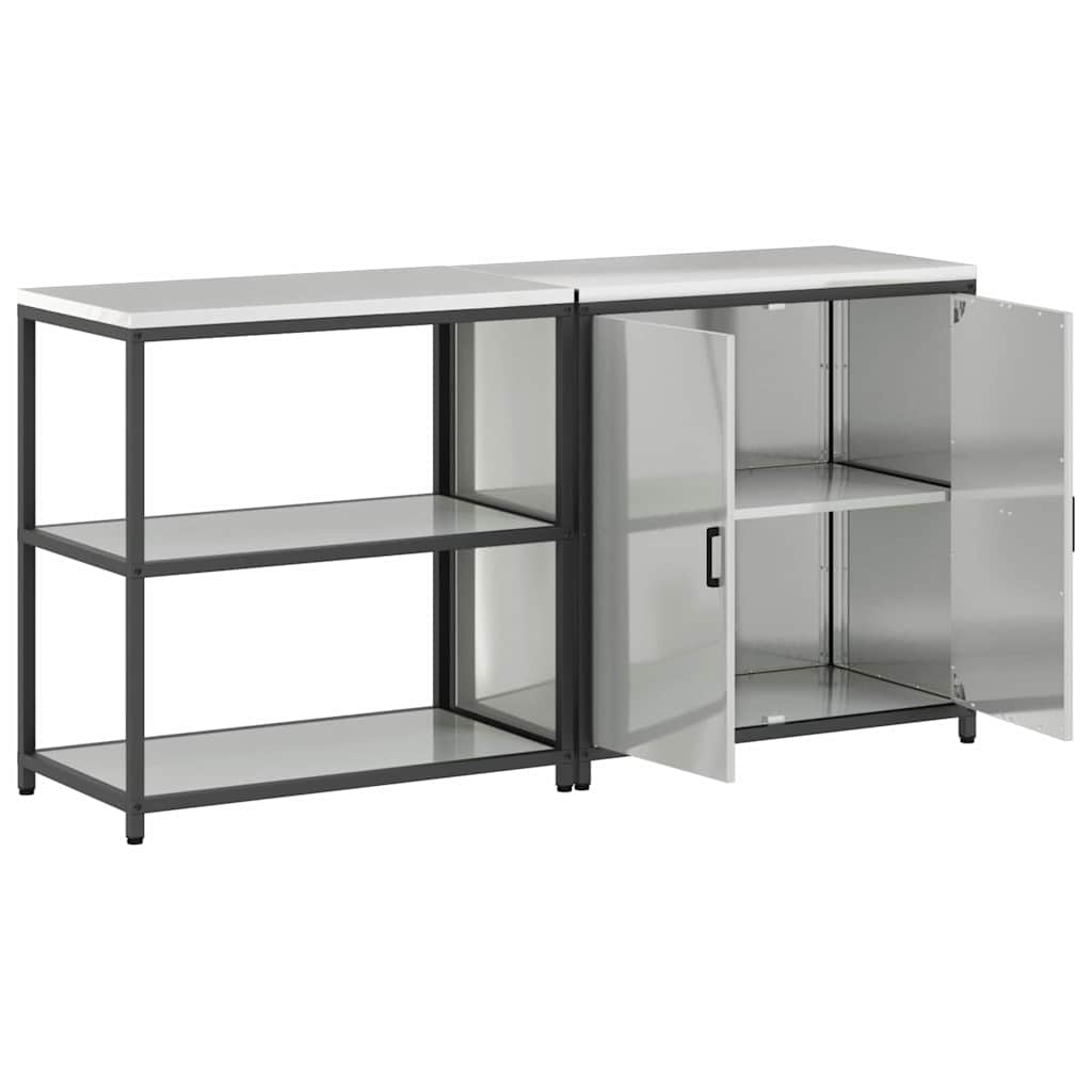 Kitchen Storage Set HATTEM 2 pcs Silver Galvanised Steel