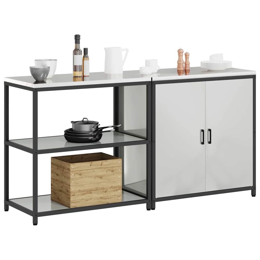 Kitchen Storage Set HATTEM 2 pcs Silver Galvanised Steel