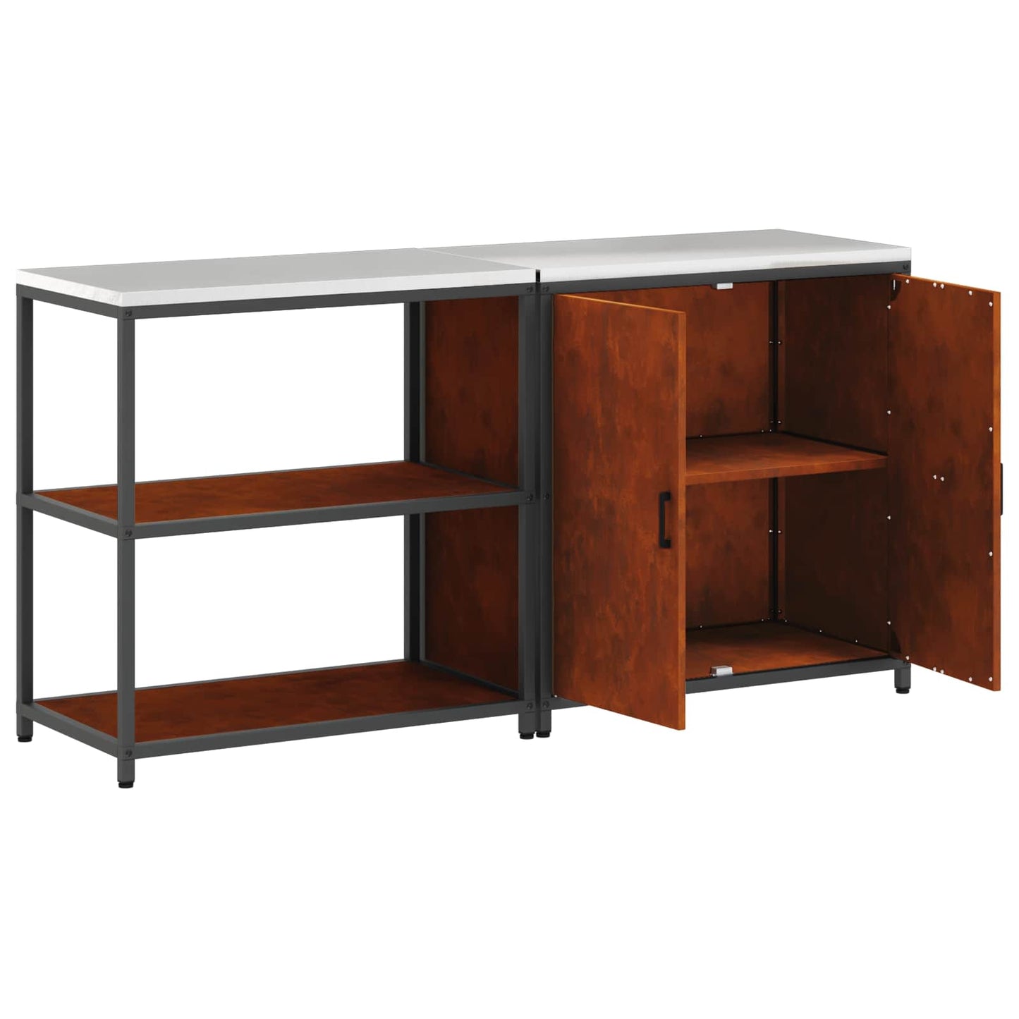 Kitchen Storage Set HATTEM 2 pcs Rusty Steel
