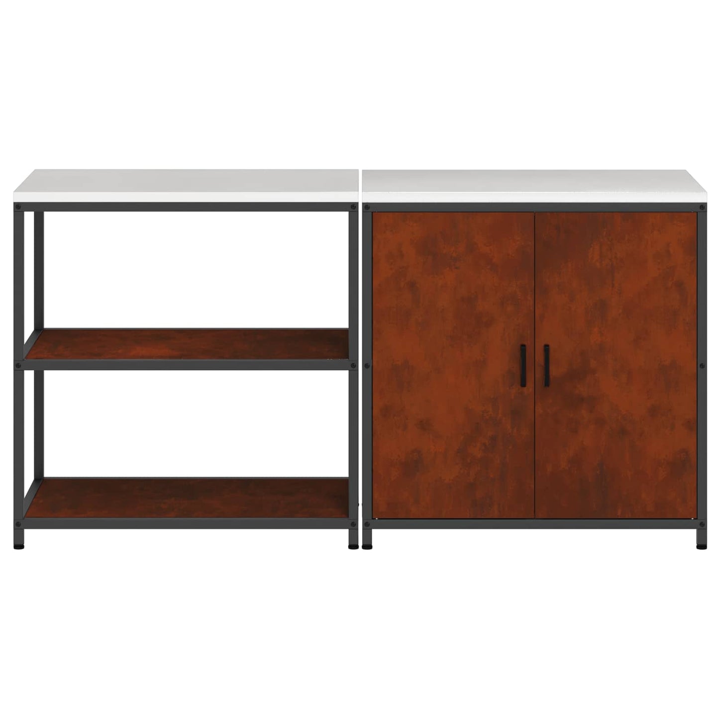 Kitchen Storage Set HATTEM 2 pcs Rusty Steel