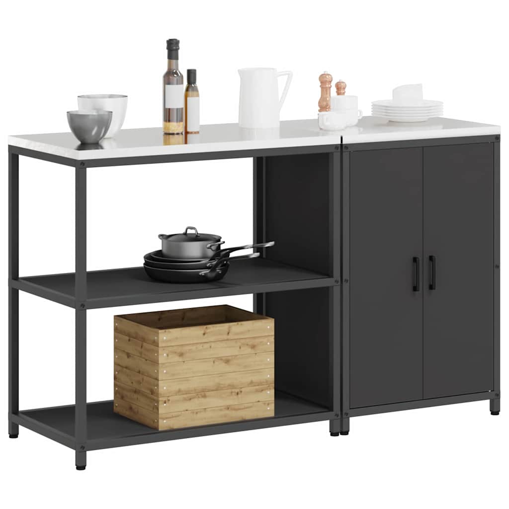 Kitchen Storage Set HATTEM 2 pcs Black Cold-rolled Steel