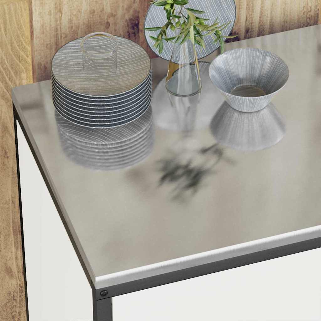 Kitchen Storage Set with Shelf 2 pcs White Cold-rolled Steel