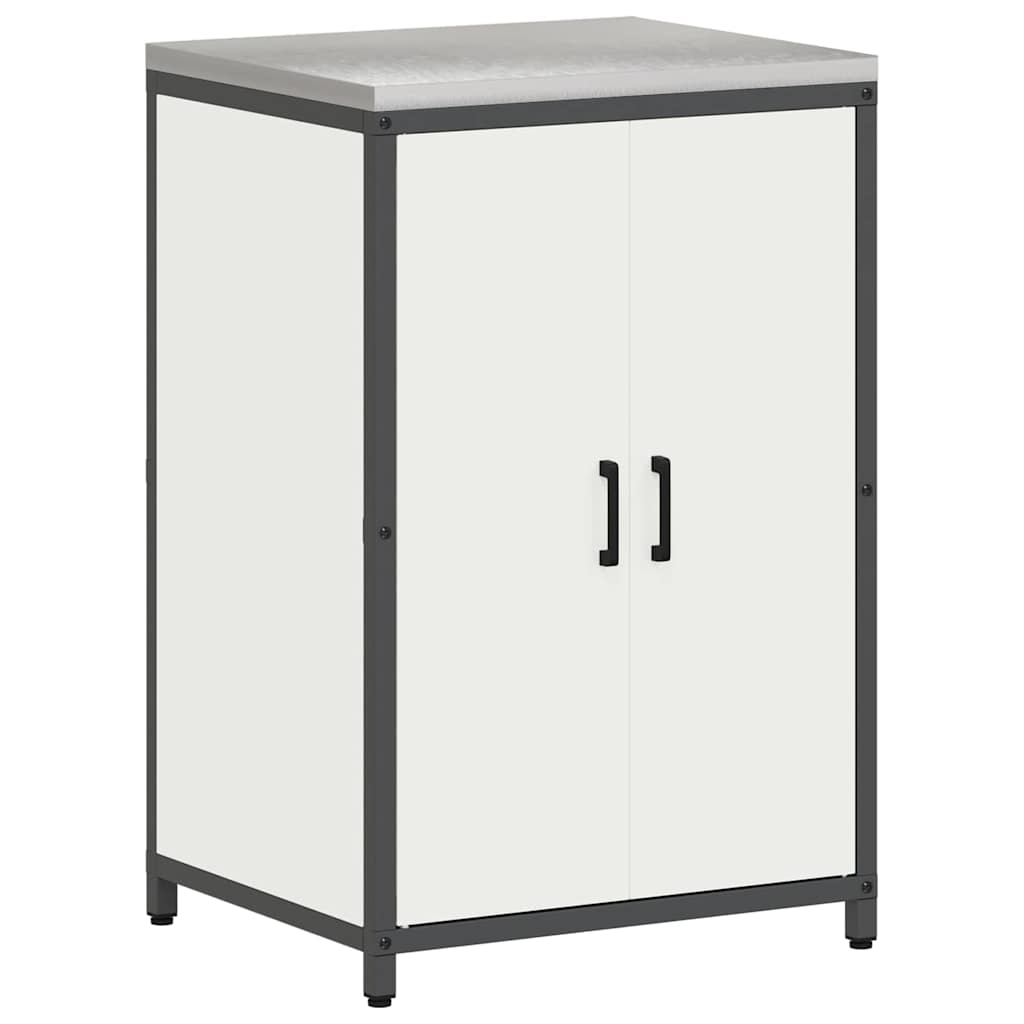 Kitchen Storage Set with Shelf 2 pcs White Cold-rolled Steel