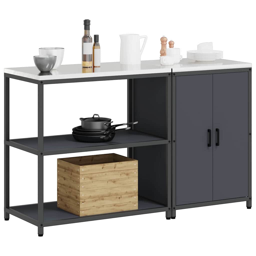 Kitchen Storage Set 2 pcs Anthracite Cold-rolled Steel