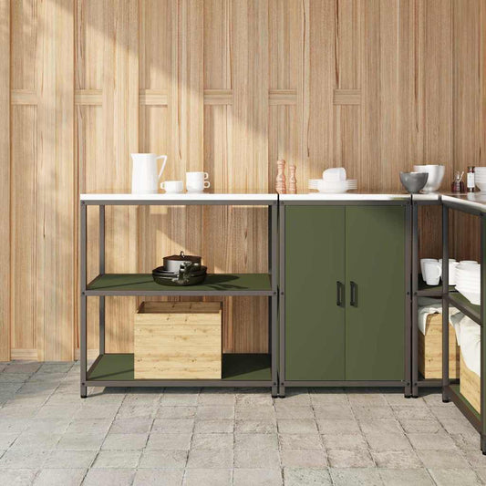 Kitchen Storage Set HATTEM 2 pcs Olive Green Cold-rolled Steel