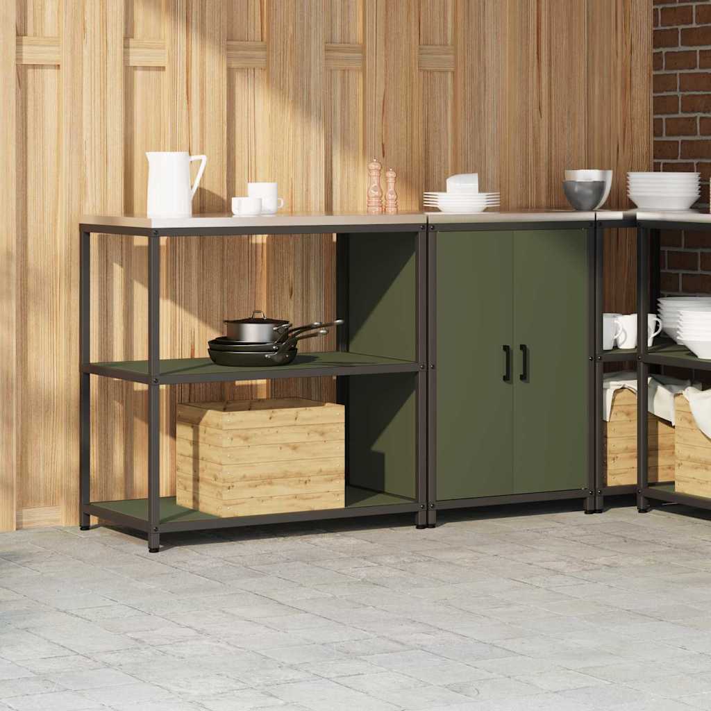 Kitchen Storage Set HATTEM 2 pcs Olive Green Cold-rolled Steel