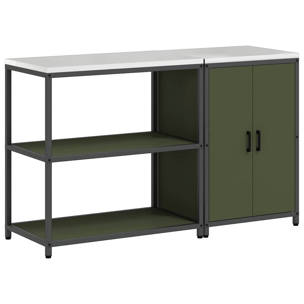 Kitchen Storage Set HATTEM 2 pcs Olive Green Cold-rolled Steel