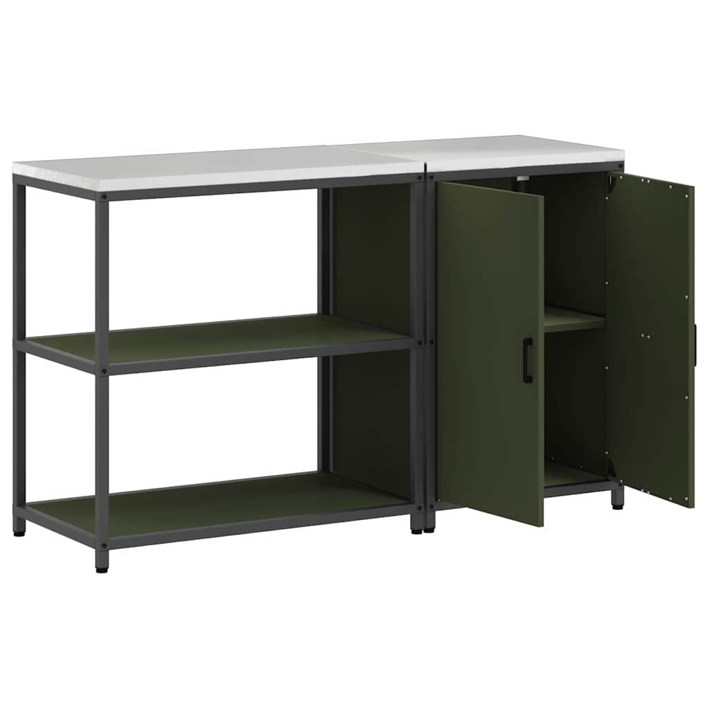 Kitchen Storage Set HATTEM 2 pcs Olive Green Cold-rolled Steel