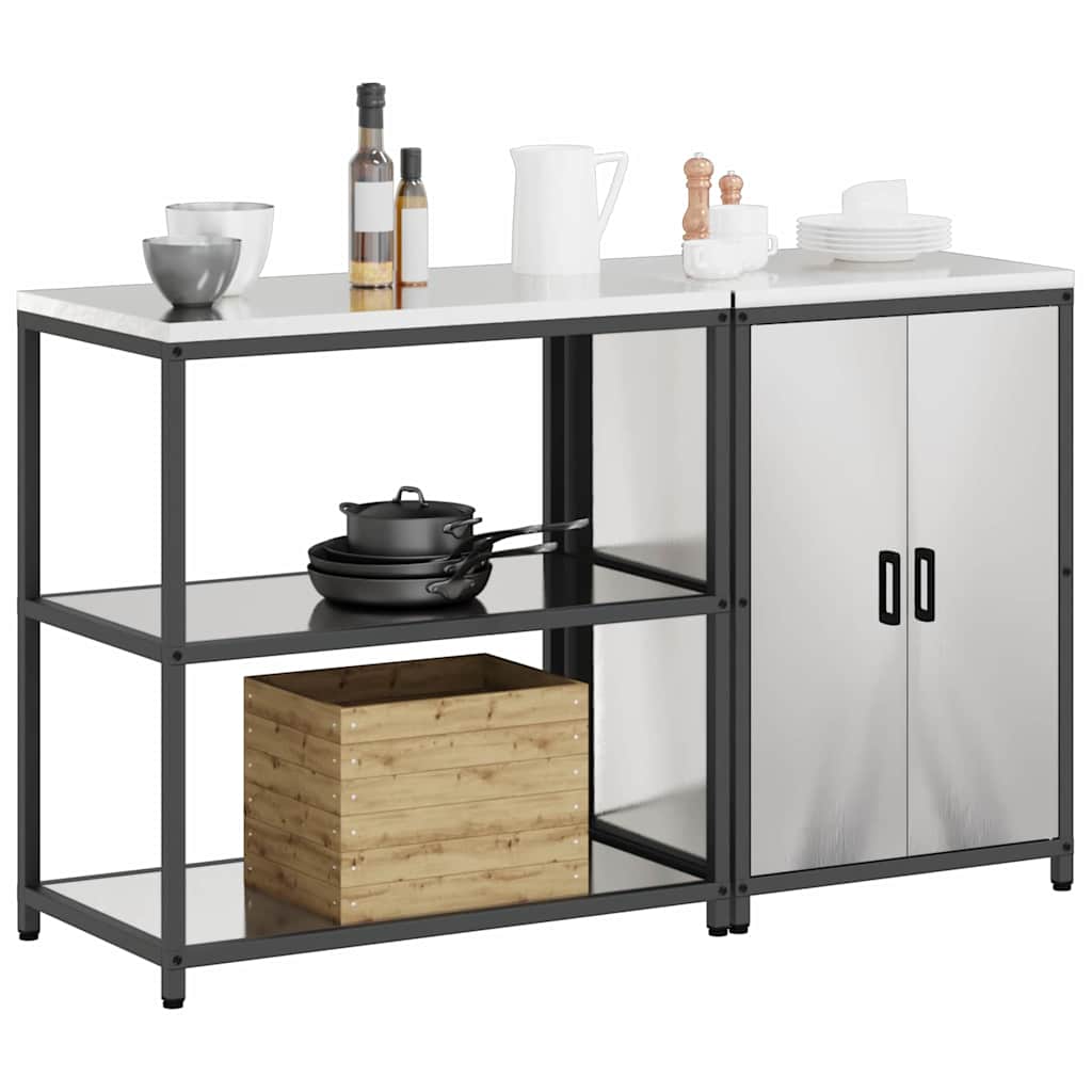 Kitchen Storage Set HATTEM 2 pcs Silver Stainless Steel