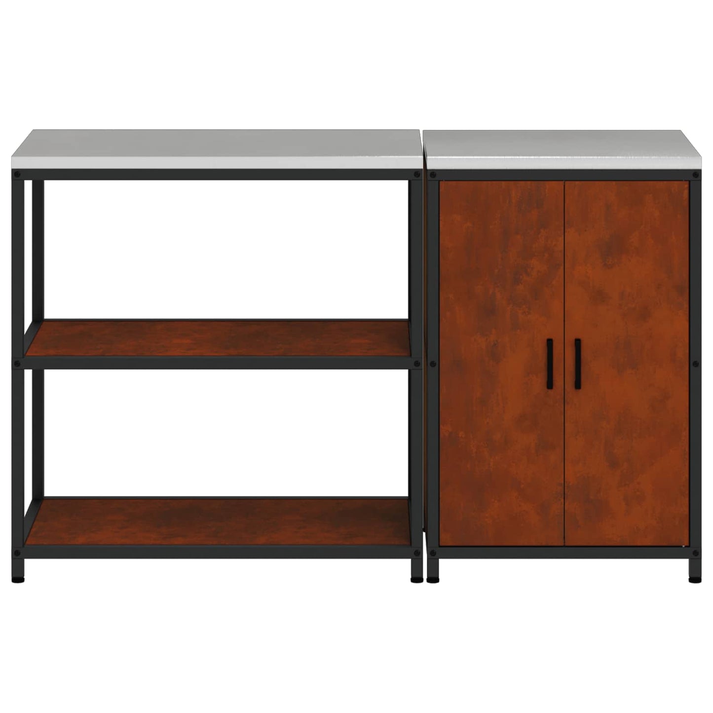 Kitchen Storage Set HATTEM 2 pcs Rusty Steel