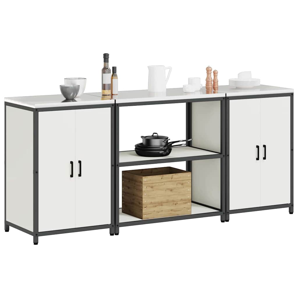 Kitchen Storage Set HATTEM 3 pcs White Cold-rolled Steel