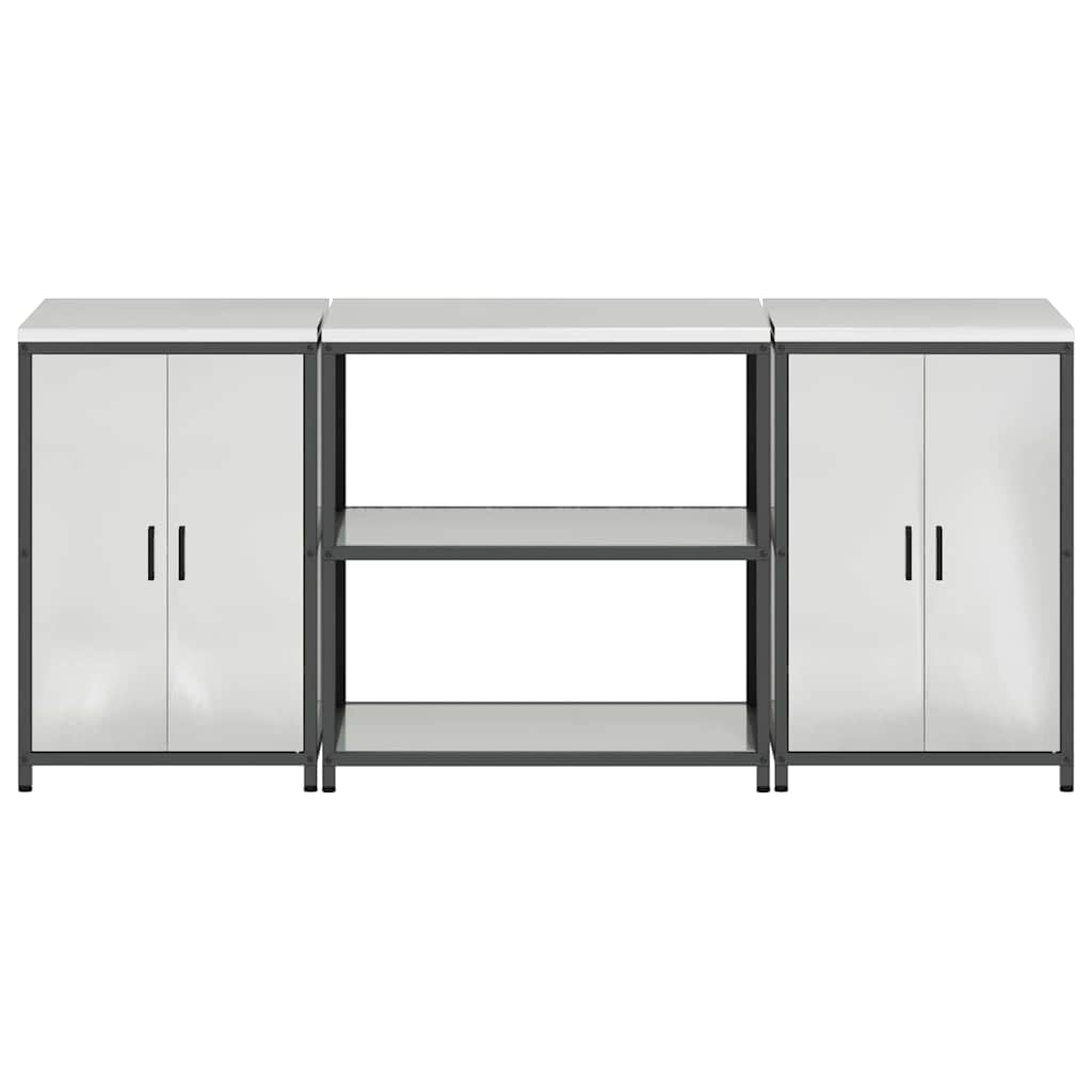 Kitchen Storage Set HATTEM 3 pcs Silver Galvanised Steel