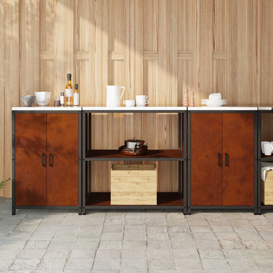 Kitchen Storage Set HATTEM 3 pcs Rusty Steel