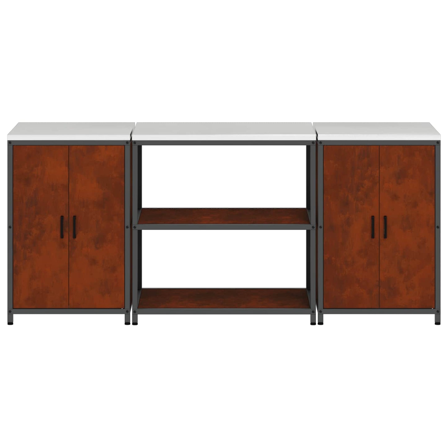 Kitchen Storage Set HATTEM 3 pcs Rusty Steel