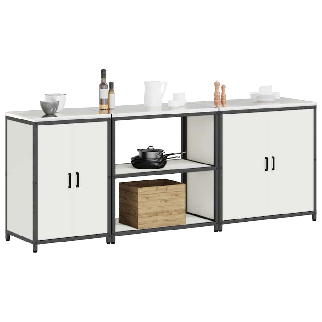 Kitchen Storage Set HATTEM 3 pcs White Cold-rolled Steel