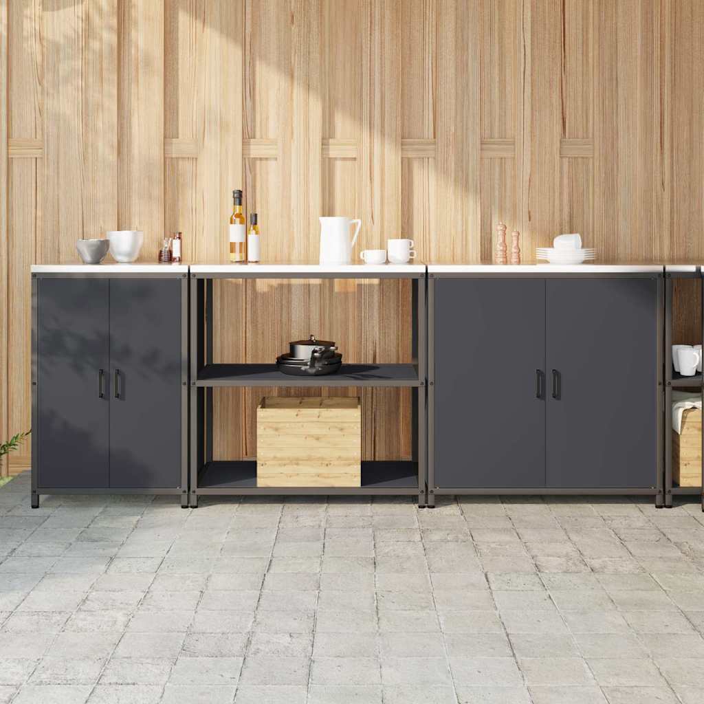 Kitchen Storage Set with Shelf Other 3 pcs Anthracite Steel