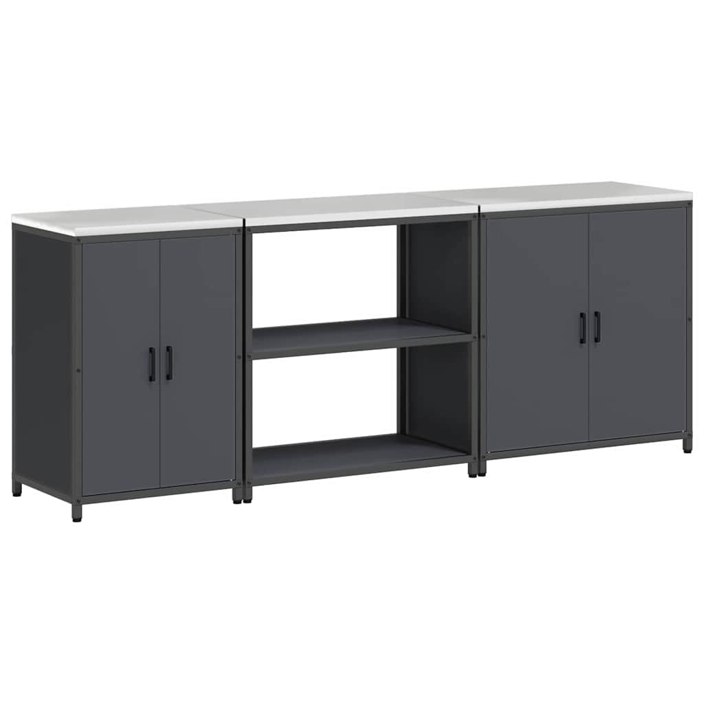 Kitchen Storage Set with Shelf Other 3 pcs Anthracite Steel