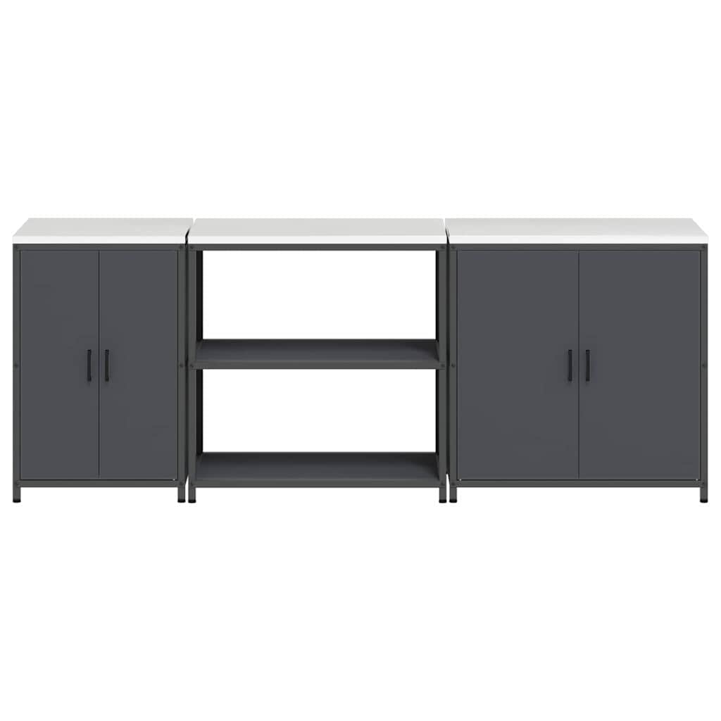 Kitchen Storage Set with Shelf Other 3 pcs Anthracite Steel