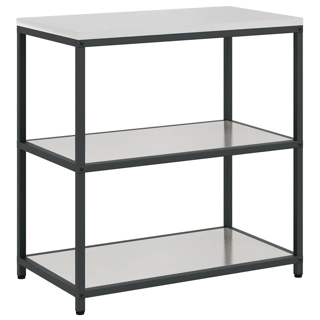 Kitchen Storage Set with Shelf 3 pcs Silver Stainless Steel