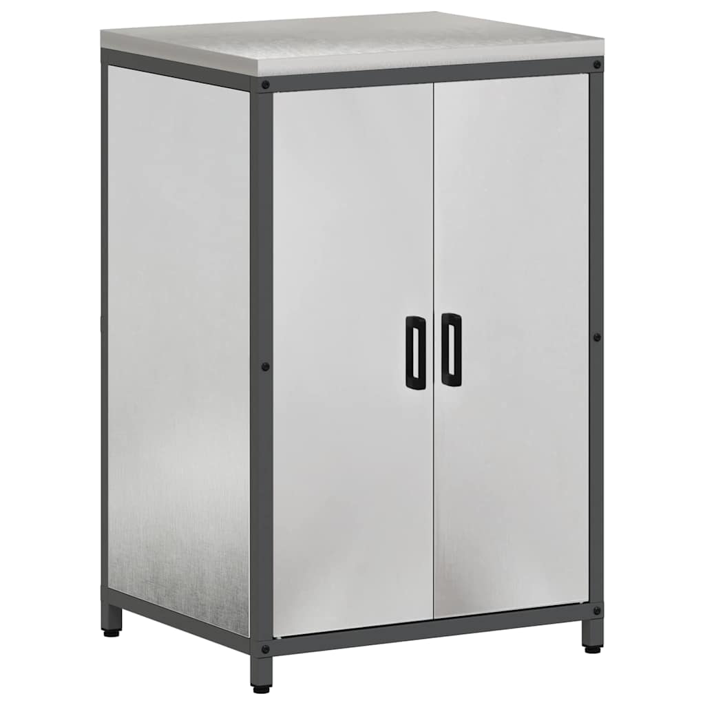 Kitchen Storage Set with Shelf 3 pcs Silver Stainless Steel