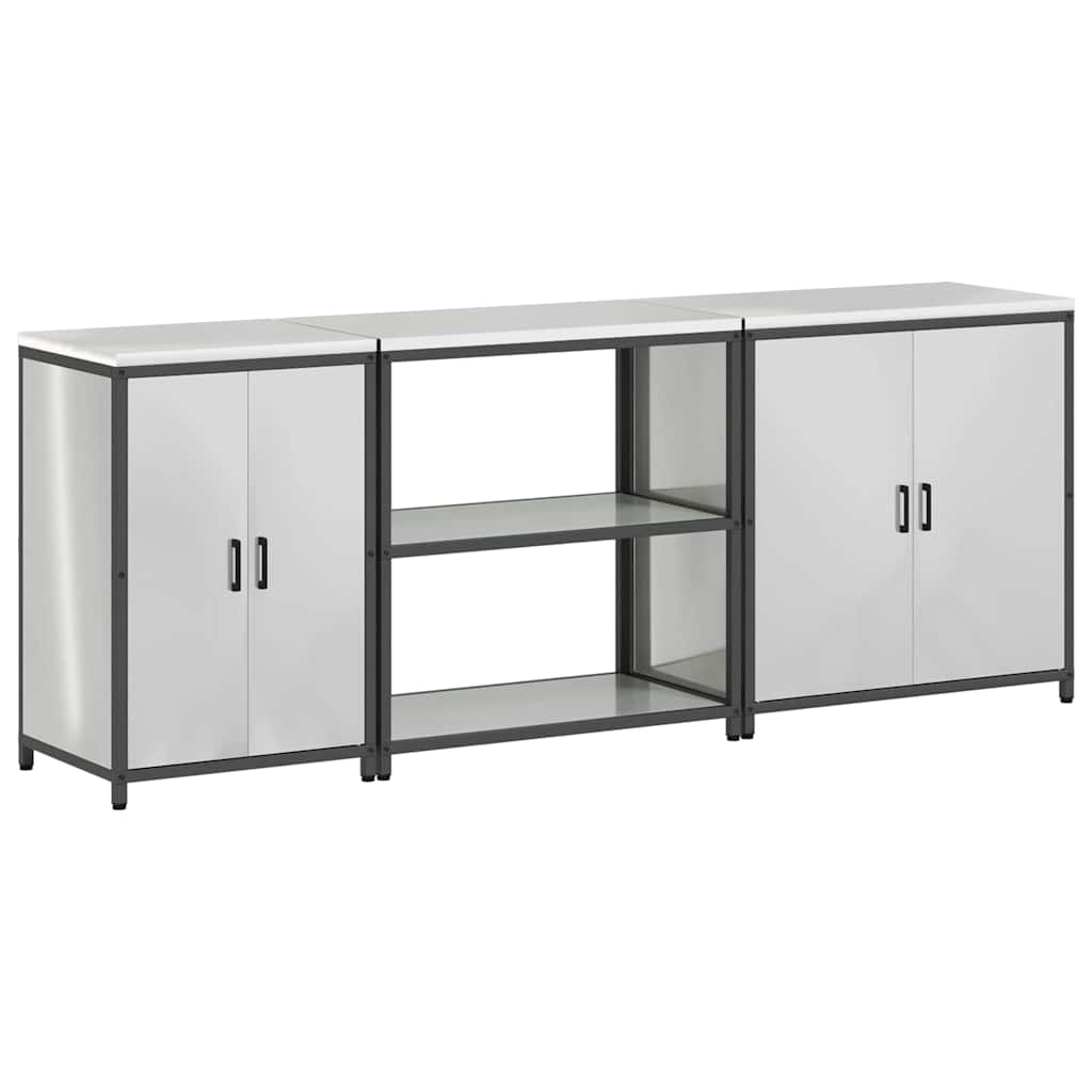 Kitchen Storage Set HATTEM 3 pcs Silver Galvanised Steel