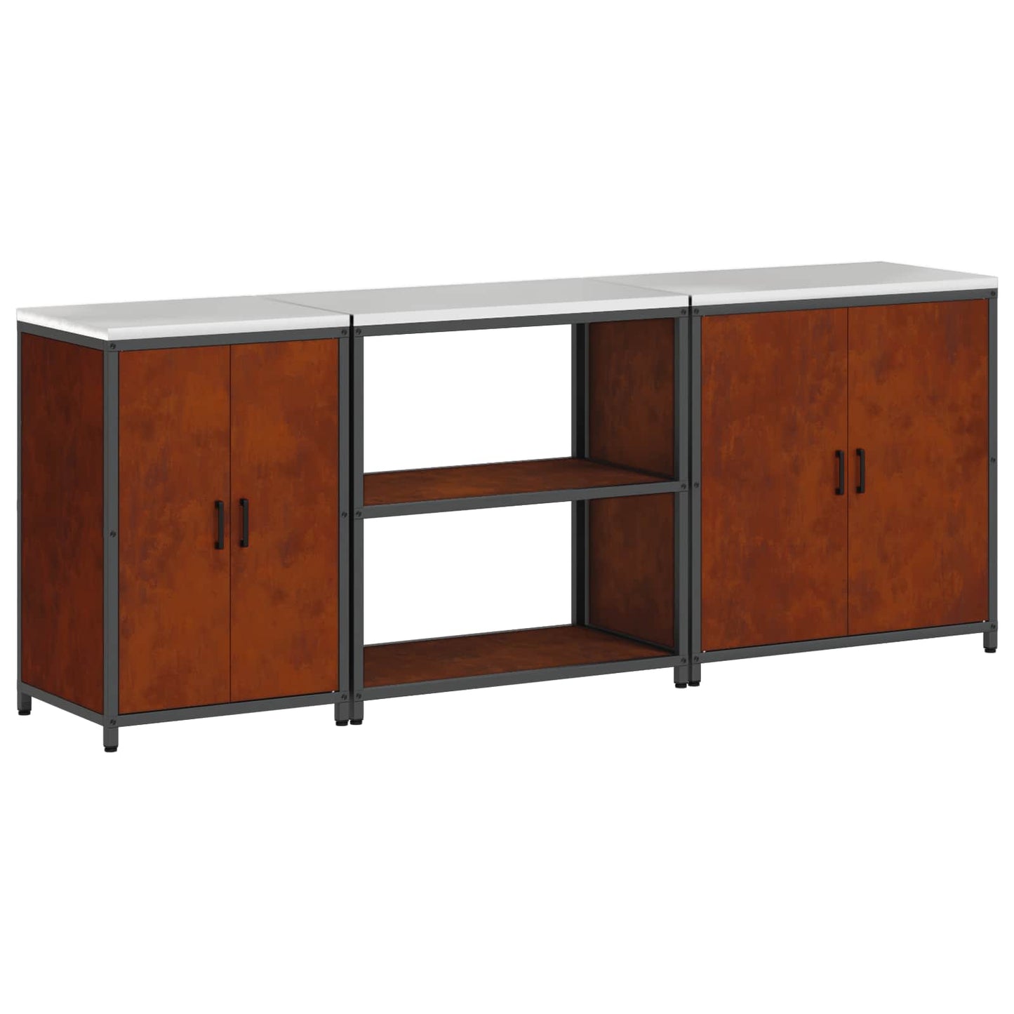 Kitchen Storage Set HATTEM 3 pcs Rusty Steel