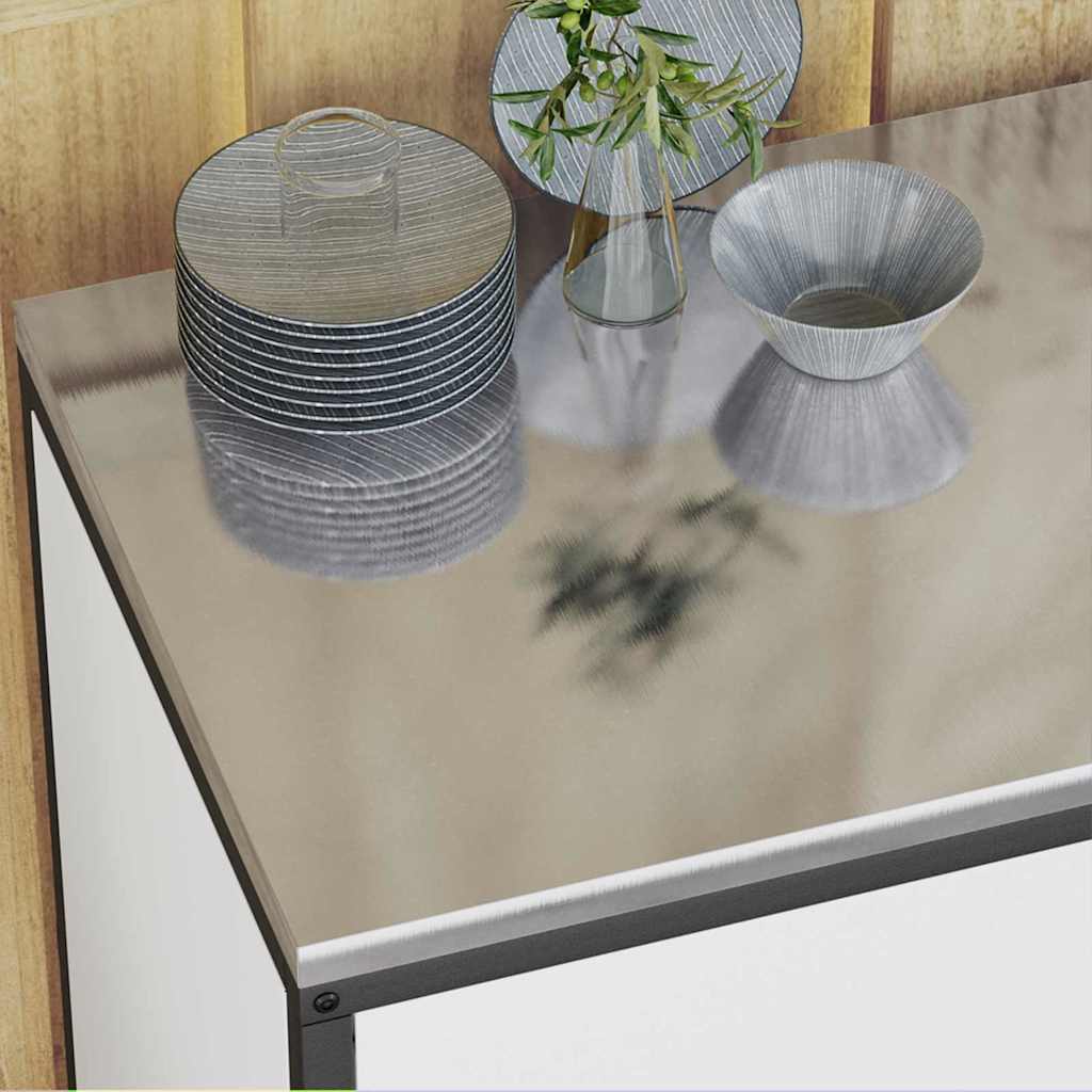 Kitchen Storage Set with Shelf 2 pcs White Cold-rolled Steel