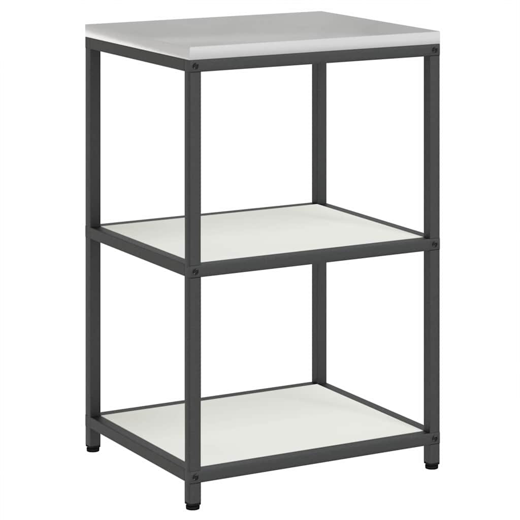 Kitchen Storage Set with Shelf 2 pcs White Cold-rolled Steel