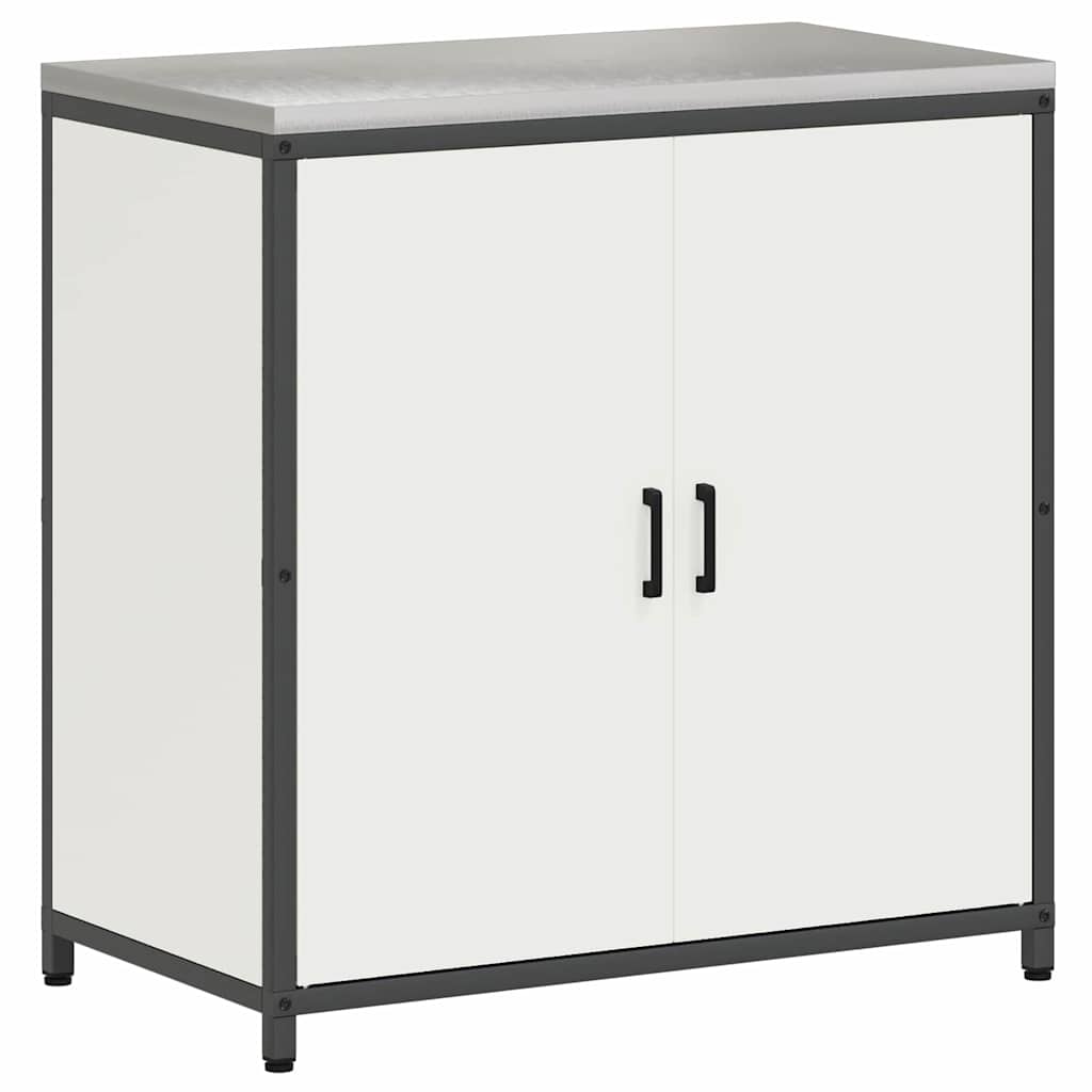 Kitchen Storage Set with Shelf 2 pcs White Cold-rolled Steel