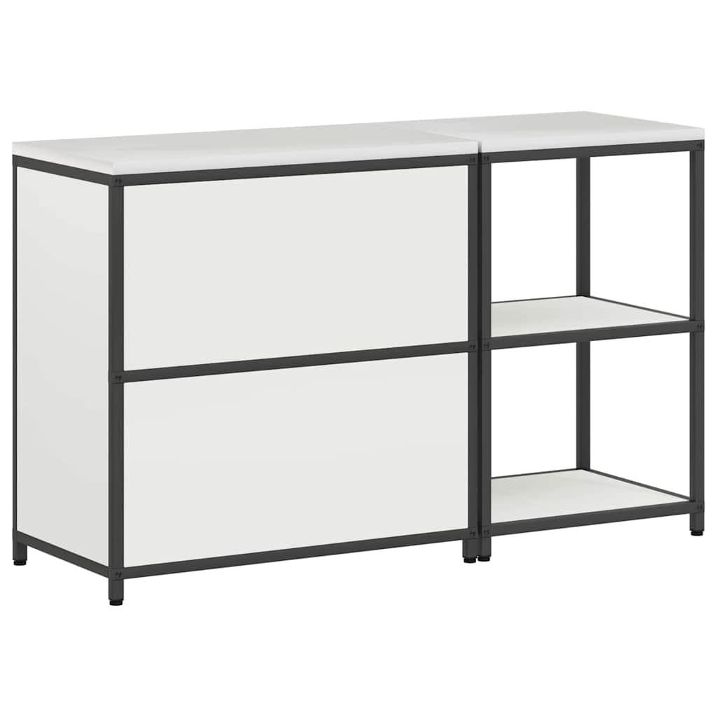 Kitchen Storage Set with Shelf 2 pcs White Cold-rolled Steel