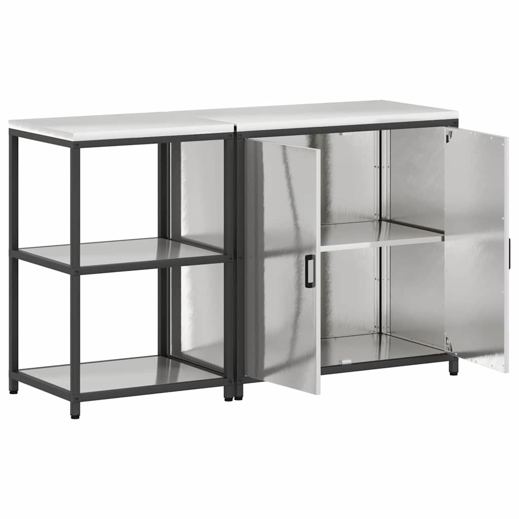 Kitchen Storage Set HATTEM 2 pcs Silver Stainless Steel