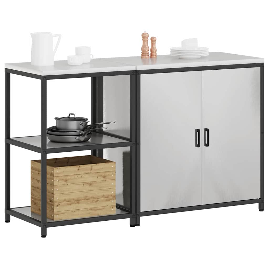 Kitchen Storage Set HATTEM 2 pcs Silver Stainless Steel