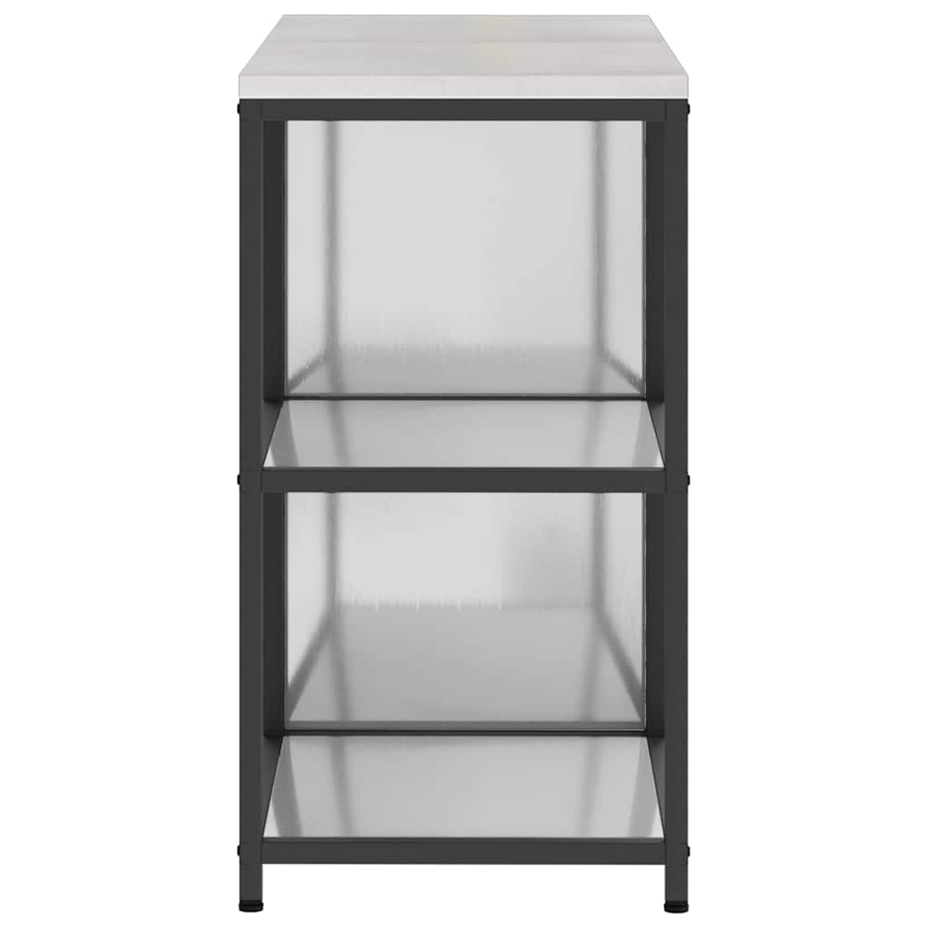Kitchen Storage Set with Shelf 2 pcs Silver Galvanised Steel