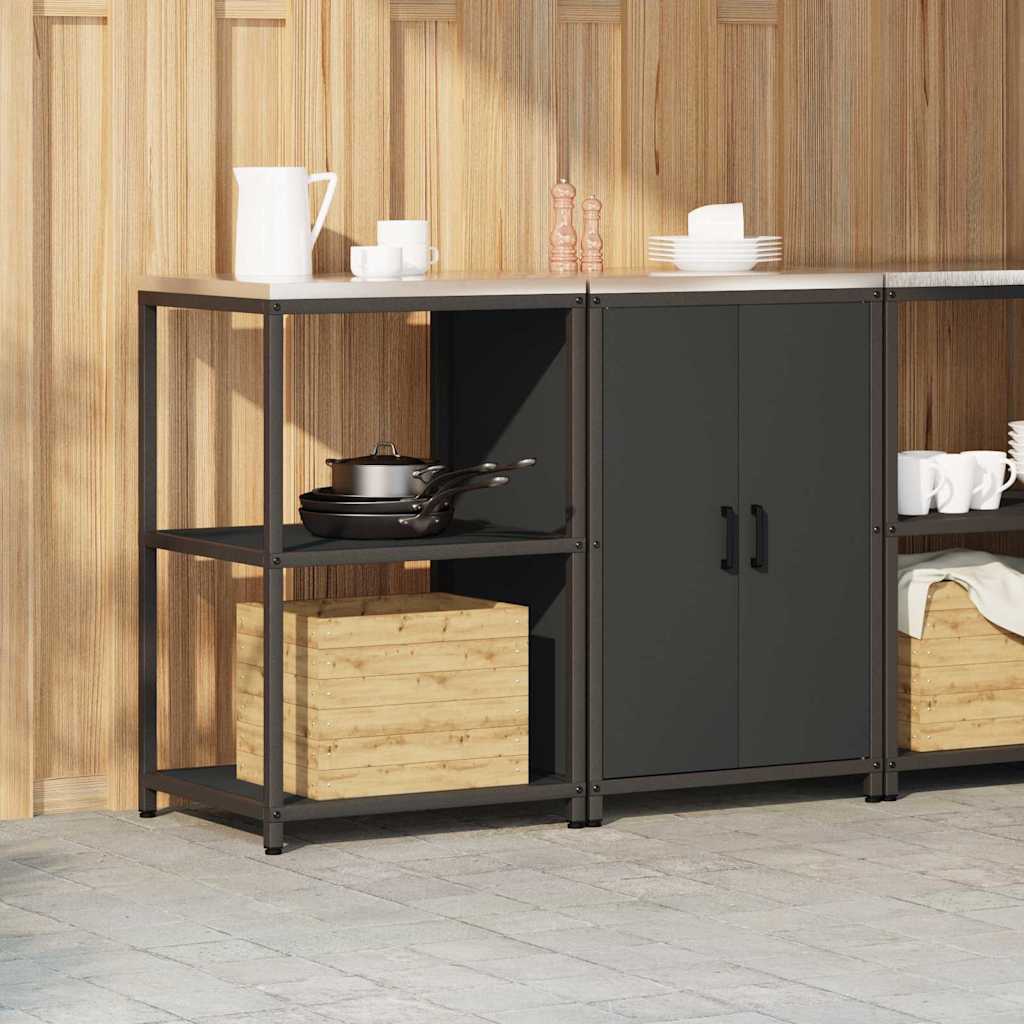 Kitchen Storage Set HATTEM 2 pcs Black Cold-rolled Steel