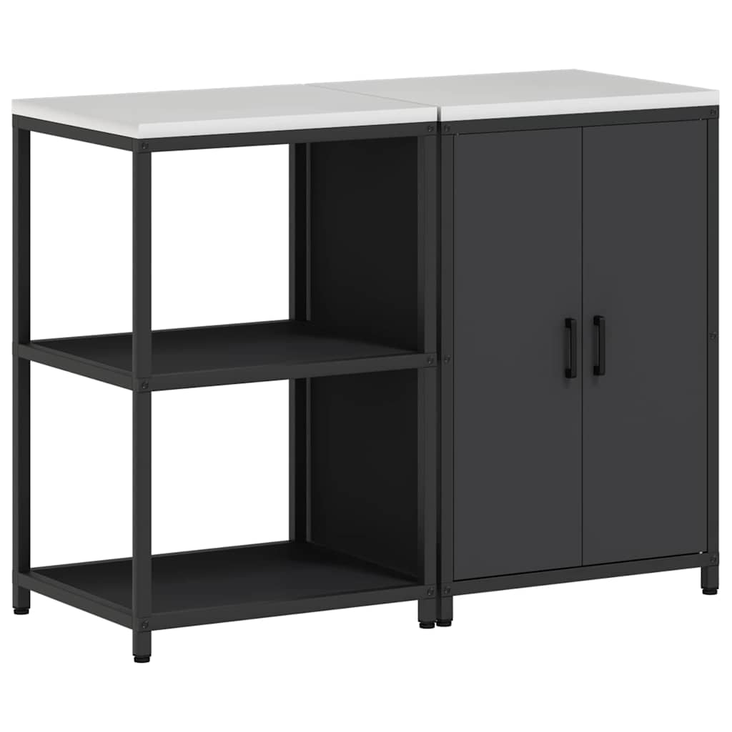 Kitchen Storage Set HATTEM 2 pcs Black Cold-rolled Steel