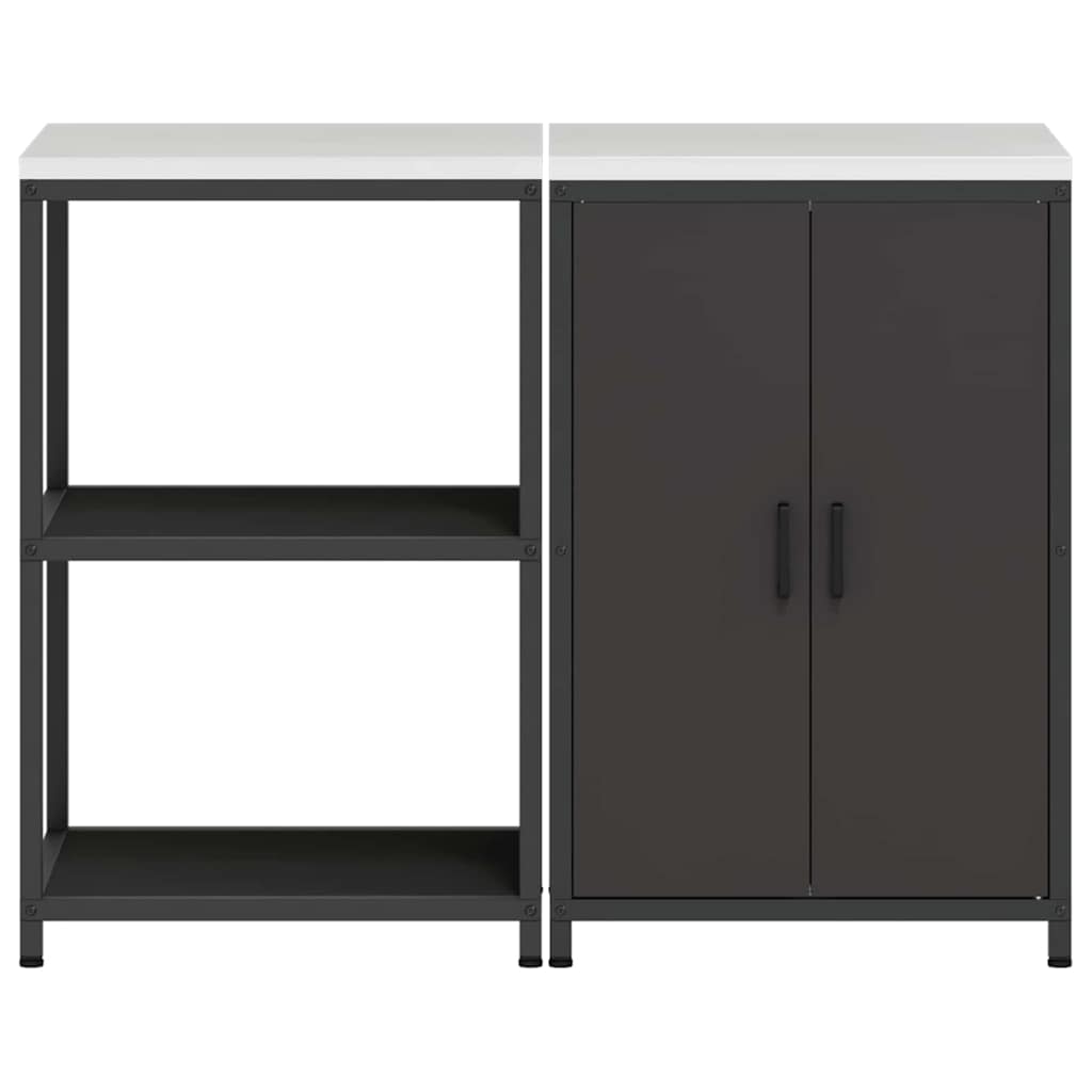 Kitchen Storage Set HATTEM 2 pcs Black Cold-rolled Steel