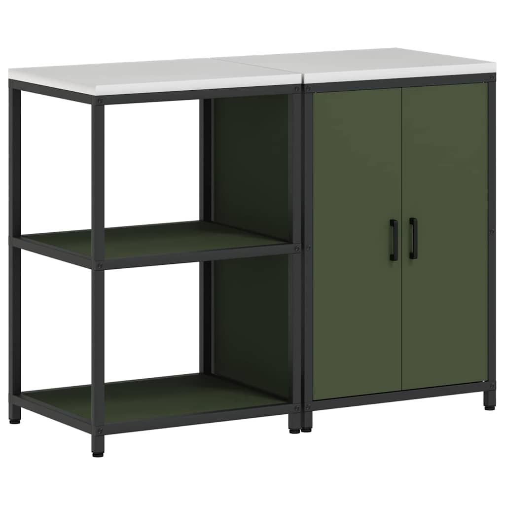Kitchen Storage Set HATTEM 2 pcs Olive Green Cold-rolled Steel