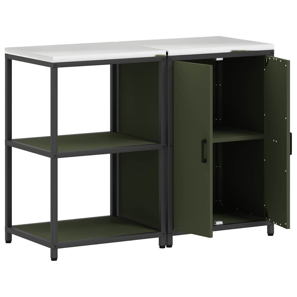 Kitchen Storage Set HATTEM 2 pcs Olive Green Cold-rolled Steel
