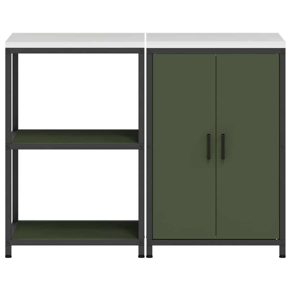 Kitchen Storage Set HATTEM 2 pcs Olive Green Cold-rolled Steel