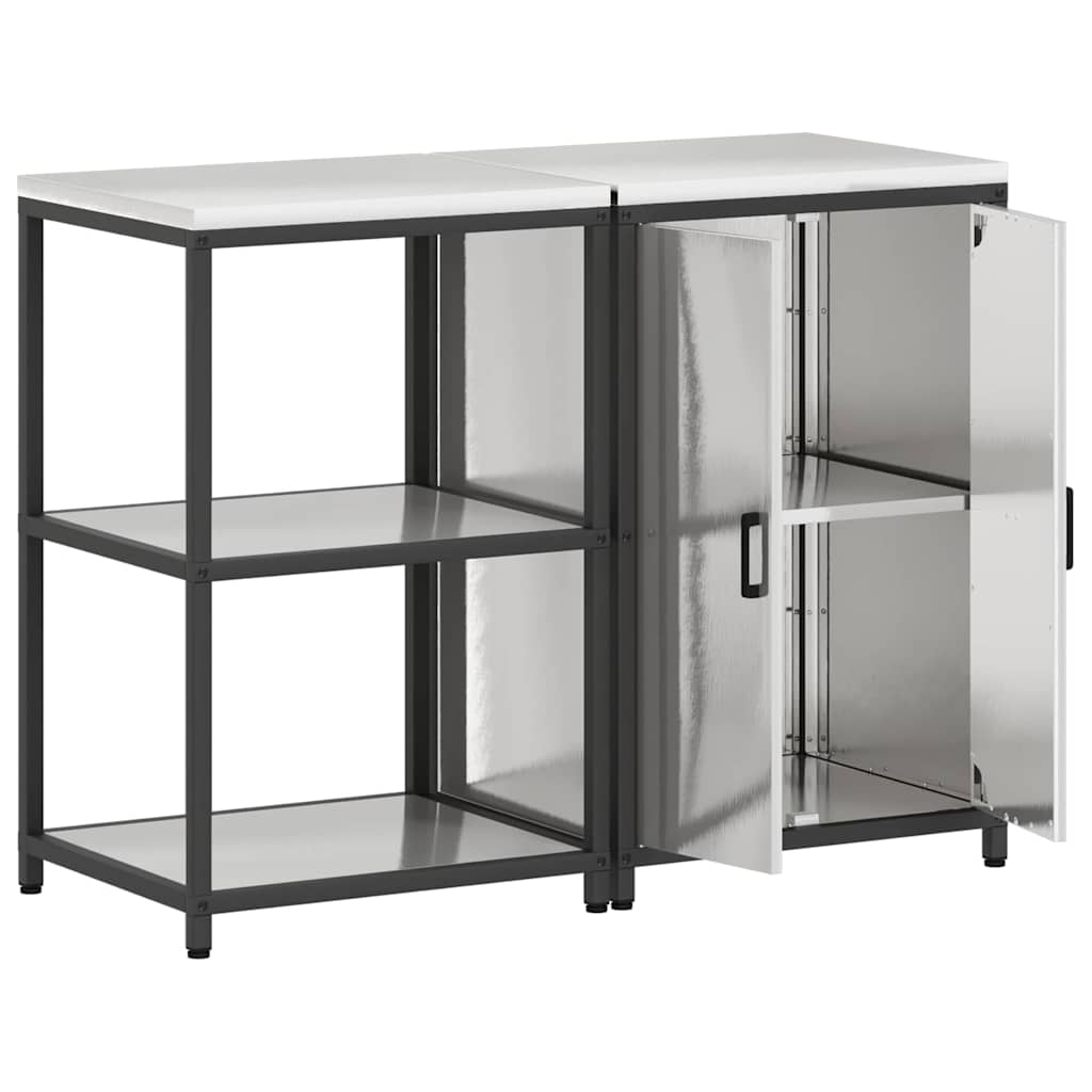 Kitchen Storage Set HATTEM 2 pcs Silver Stainless Steel