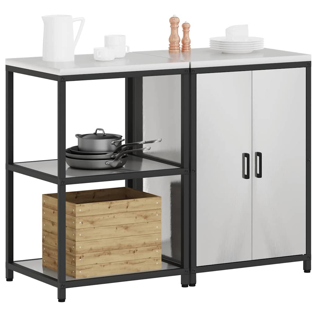 Kitchen Storage Set HATTEM 2 pcs Silver Stainless Steel