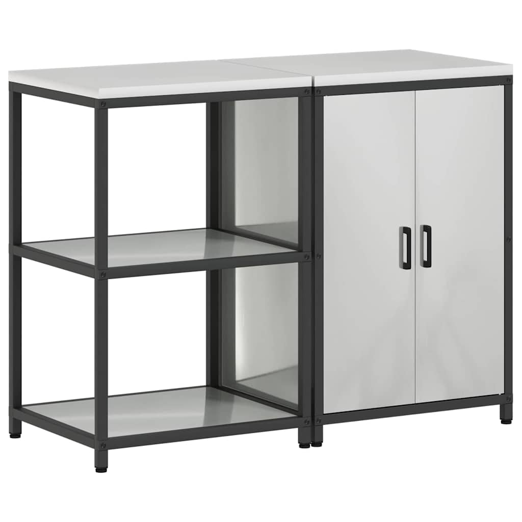 Kitchen Storage Set HATTEM 2 pcs Silver Galvanised Steel