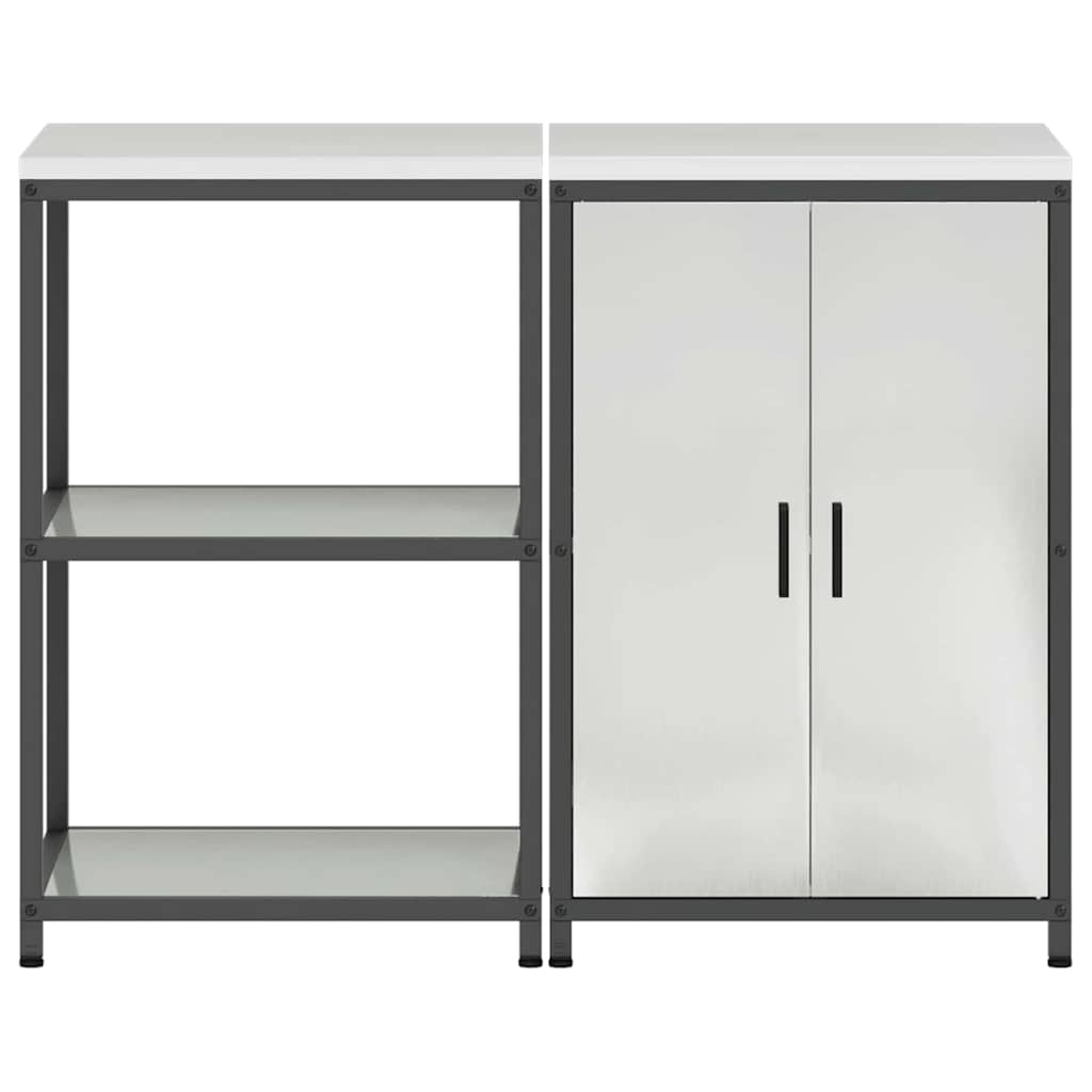 Kitchen Storage Set HATTEM 2 pcs Silver Galvanised Steel