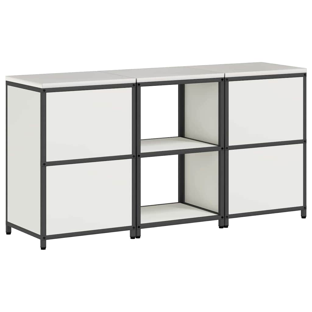 Kitchen Storage Set with Shelf 3 pcs White Cold-rolled Steel