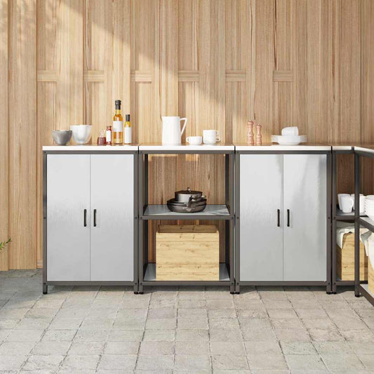 Kitchen Storage Set HATTEM 3 pcs Silver Stainless Steel