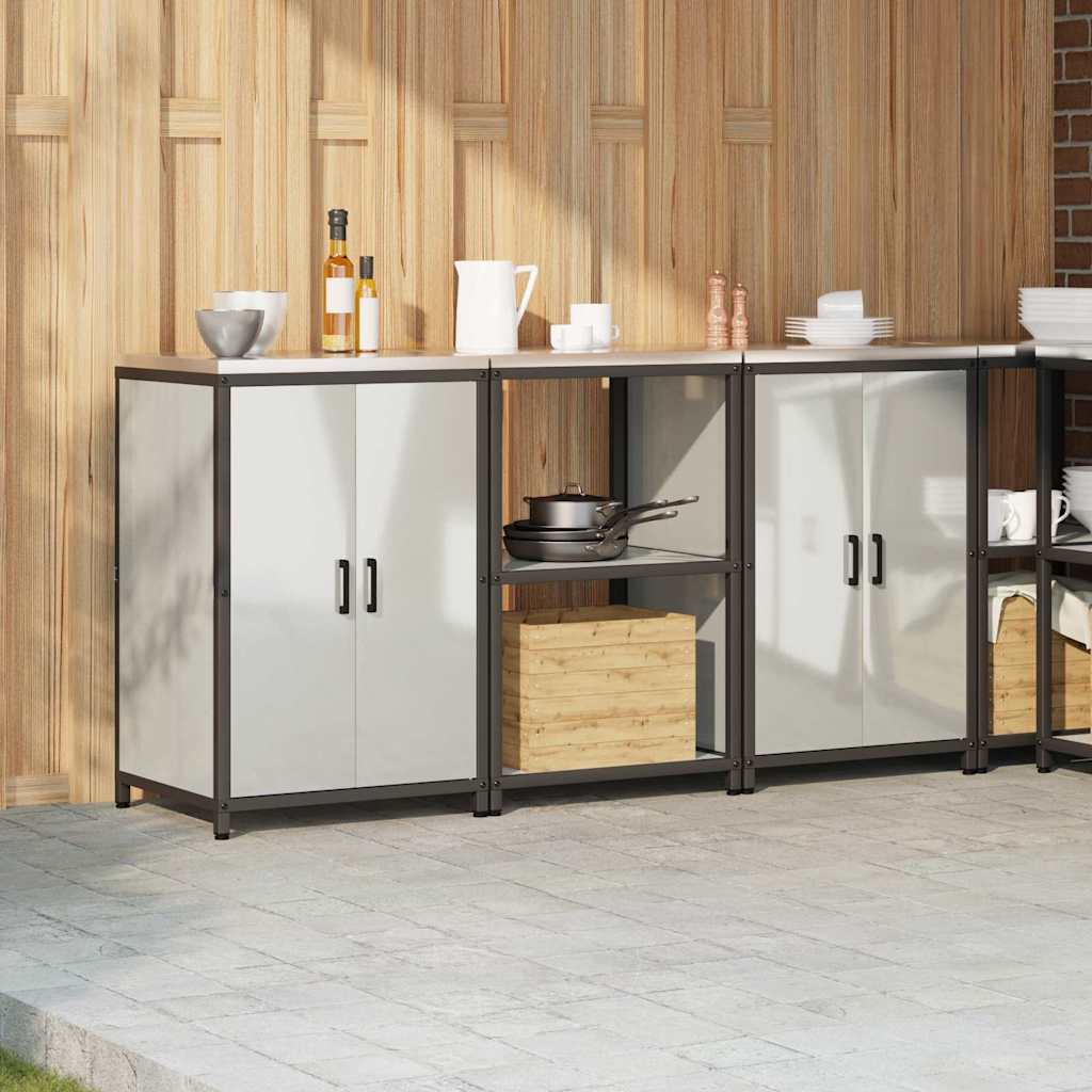 Kitchen Storage Set HATTEM 3 pcs Silver Galvanised Steel