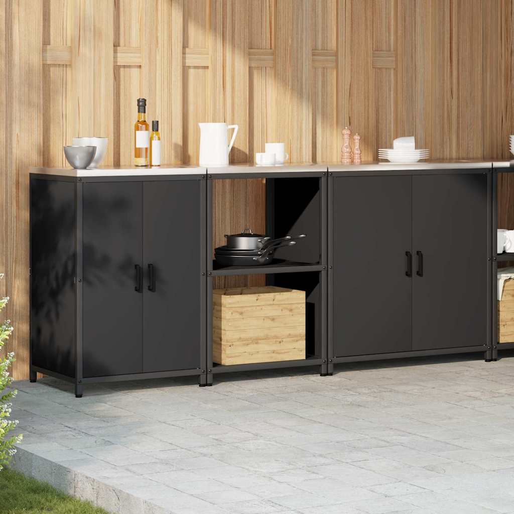 Kitchen Storage Set HATTEM 3 pcs Black Cold-rolled Steel